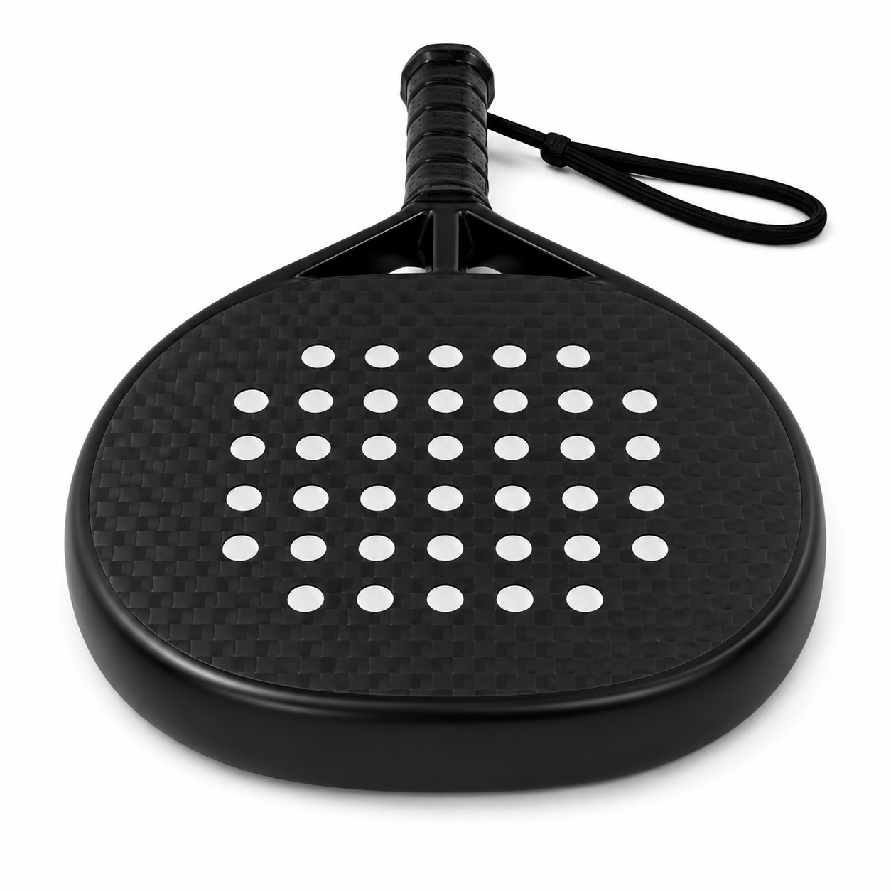 Top edge view of the Elite 5022 diamond padel racket