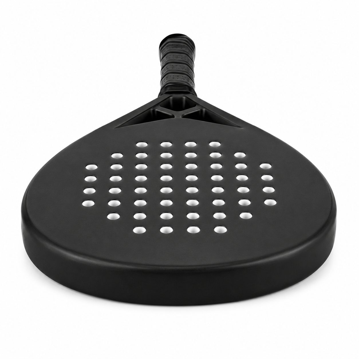 Top edge view of the Pro 5064 teardrop padel racket