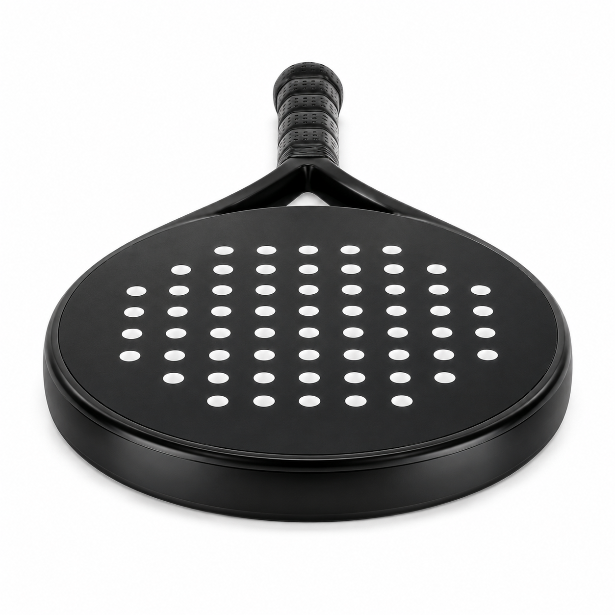 Top edge view of the Casual 4018 round padel racket